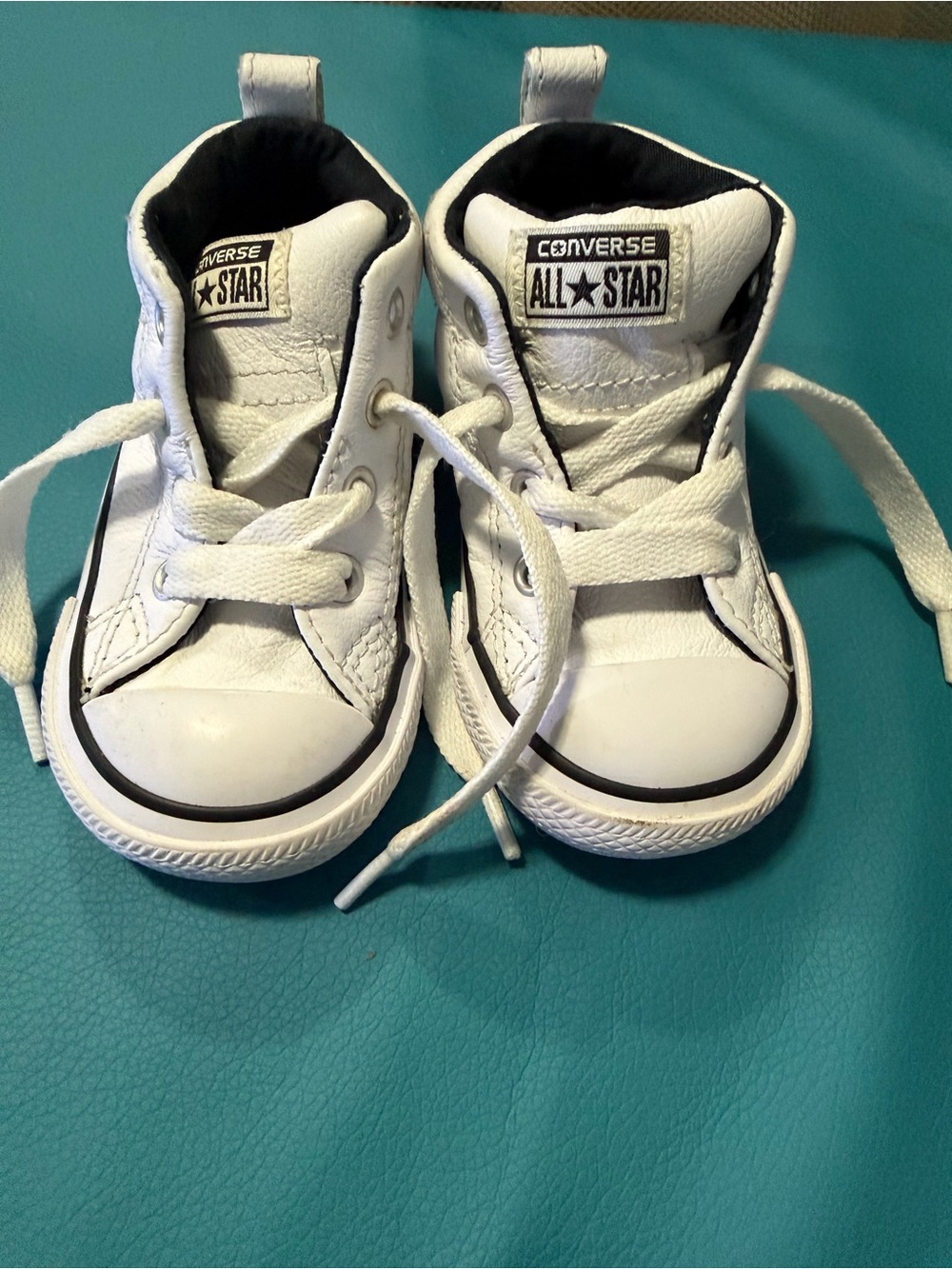 Converse All Star Kids' White leather High-Top Sneakers